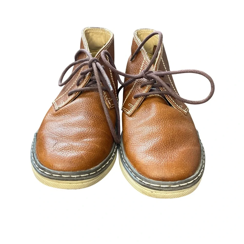 Johnston & Murphy Boys‎ Brown Leather Chukka Desert Boots Size 1 M 28-3852